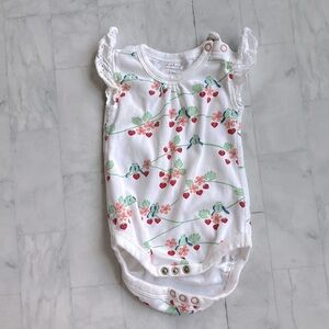 Sapling Organic Cotton Short Sleeve Lace Bodysuit